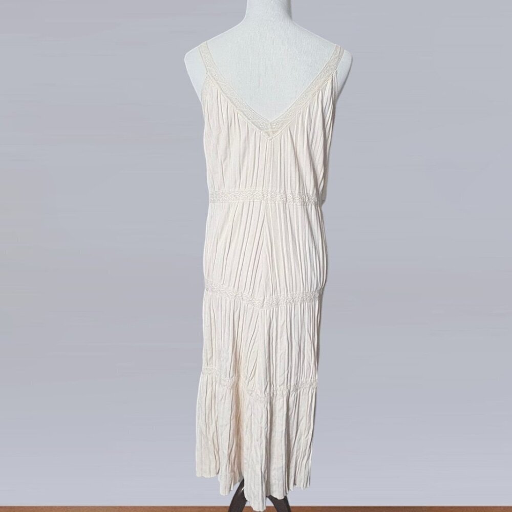 Zara Sleeveless Knit V-Neck Dress Off White Size Small - Picture 5 of 10